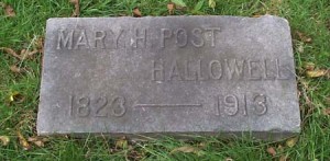 The grave of Mary H. Post Hallowell