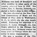 Obituary of Fannie B. Williams 