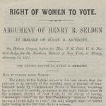 Right of Women To Vote: Argument of Henry R. Selden Booklet page