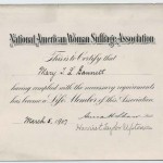 National American Woman Suffrage Association Membership Certificate